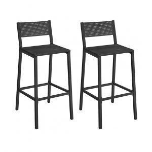 Juego 2 taburetes bar altos, cocina, comedor, gris antracita