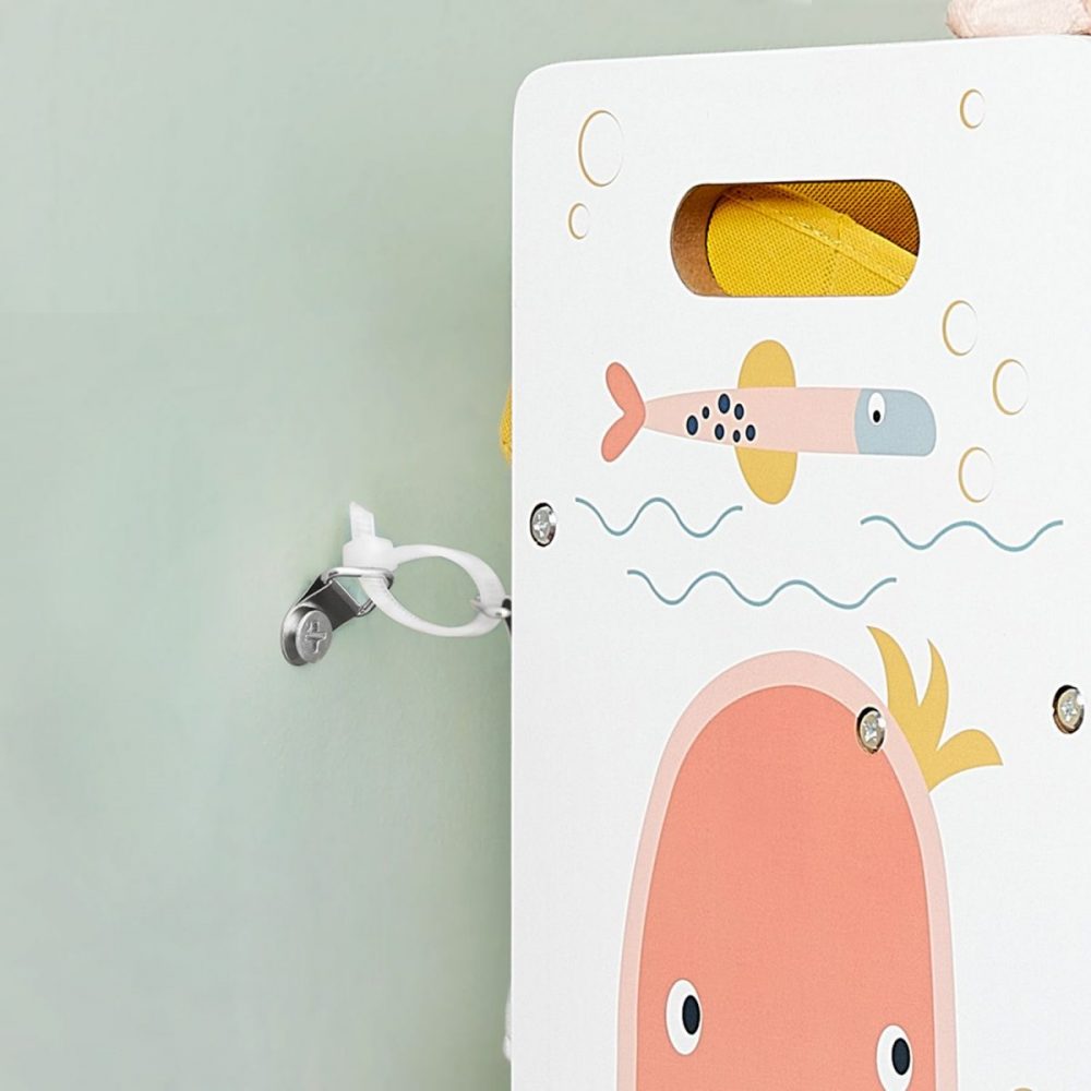 Estantería infantil con 12 cajas de tela, color blanco - Imagen 7