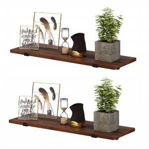 Juego de 2 estantes flotantes de pared estilo retro - 60x20x7 cm