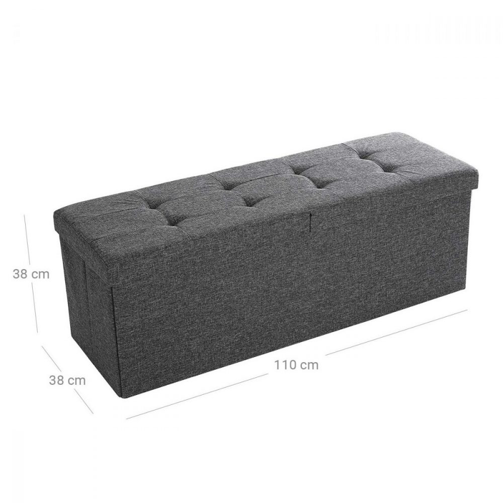 Baúl de almacenamiento plegable, 120 litros, gris oscuro - Imagen 2