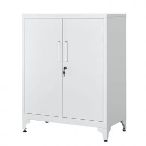 Armario oficina cerradura 2 puertas, multifuncional, gris