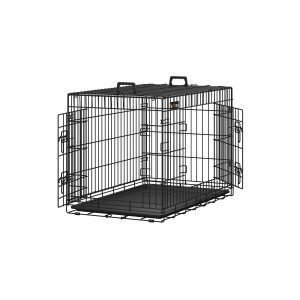Jaula metálica para perros, transportín plegable, 91x58x64 cm