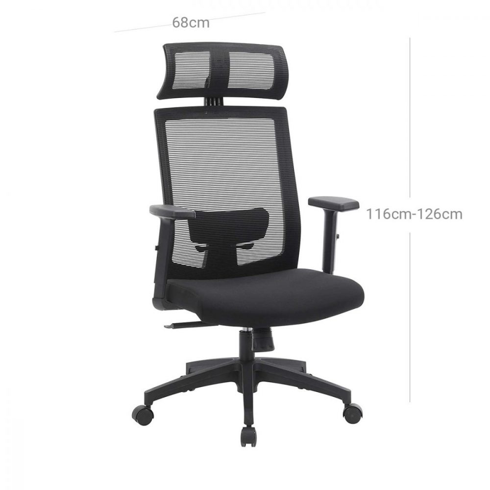 Silla oficina ergonómica malla, soporte lumbar ajustable, gris oscuro - Imagen 7