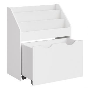 Estantería juguetes 3 compartimentos, librería infantil, blanco nube