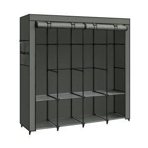 Armario de ropa de tela con estantes, dormitorio, salón, verde