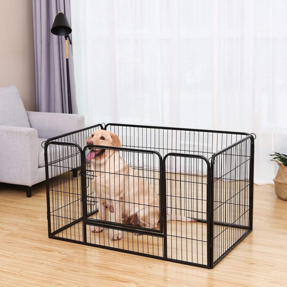 Jaula para perros de metal con una puerta, 122x80x70 cm, negro - Imagen 2