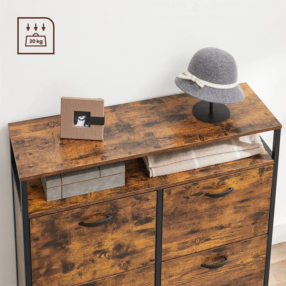 Zapatero espacioso con 4 compartimentos y estante abierto - Imagen 5