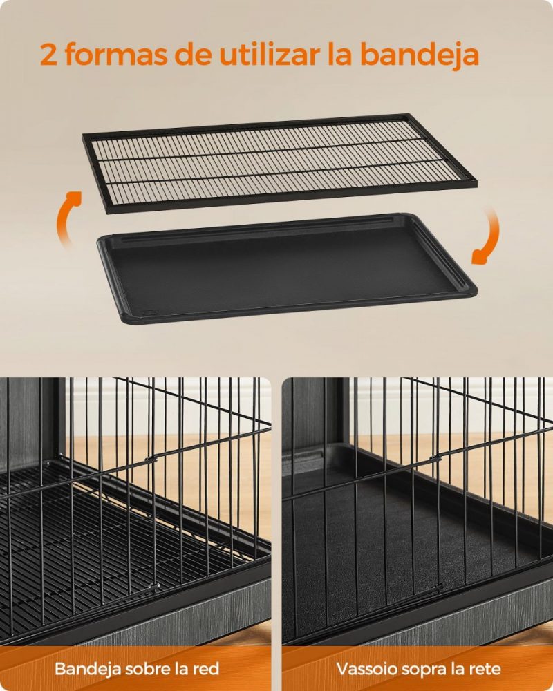 Jaula para perros y cachorros con mesa auxiliar integrada - Imagen 7