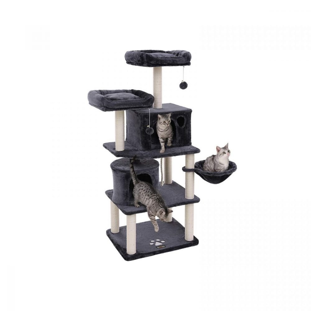 Árbol gatos postes sisal, rascador, varias plataformas, gris antracita - Imagen 2