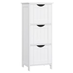 Armario vertical blanco moderno con 3 cajones, multiusos