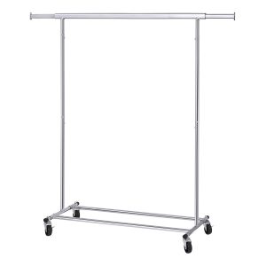 Tendedero perchero con ruedas, 90 kg, longitud ajustable, cromado