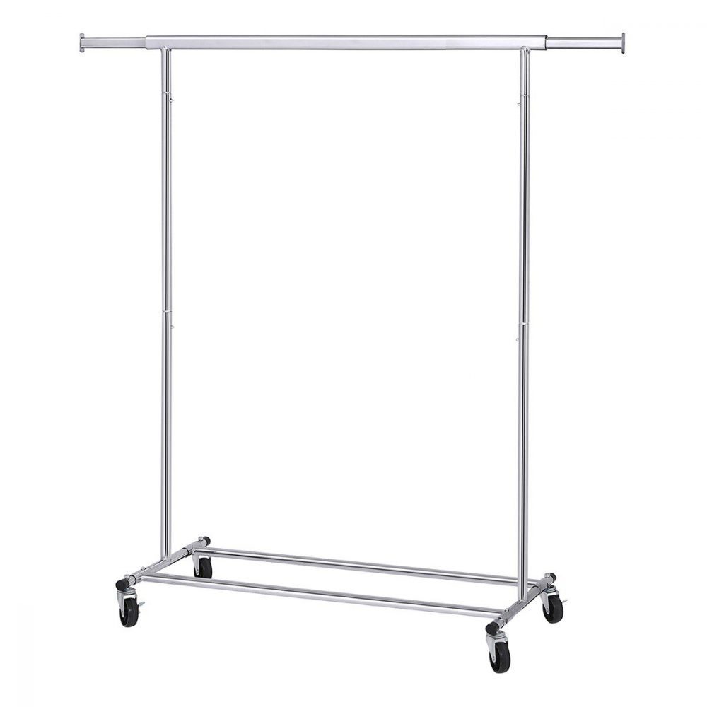 Tendedero perchero con ruedas, 90 kg, longitud ajustable, cromado