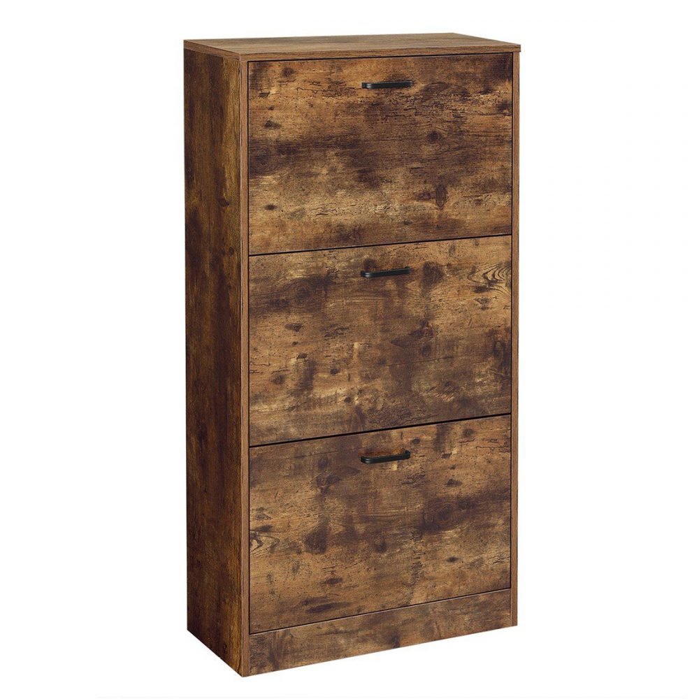 Zapatero de madera con 3 puertas abatibles, 60x24x120 cm - Imagen 3