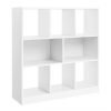 Estantería madera, cubos y estantes, blanco