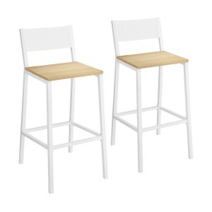 Juego 2 taburetes bar altos, cocina, comedor, blanco