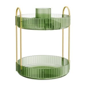 Organizador cosméticos giratorio, verde pálido