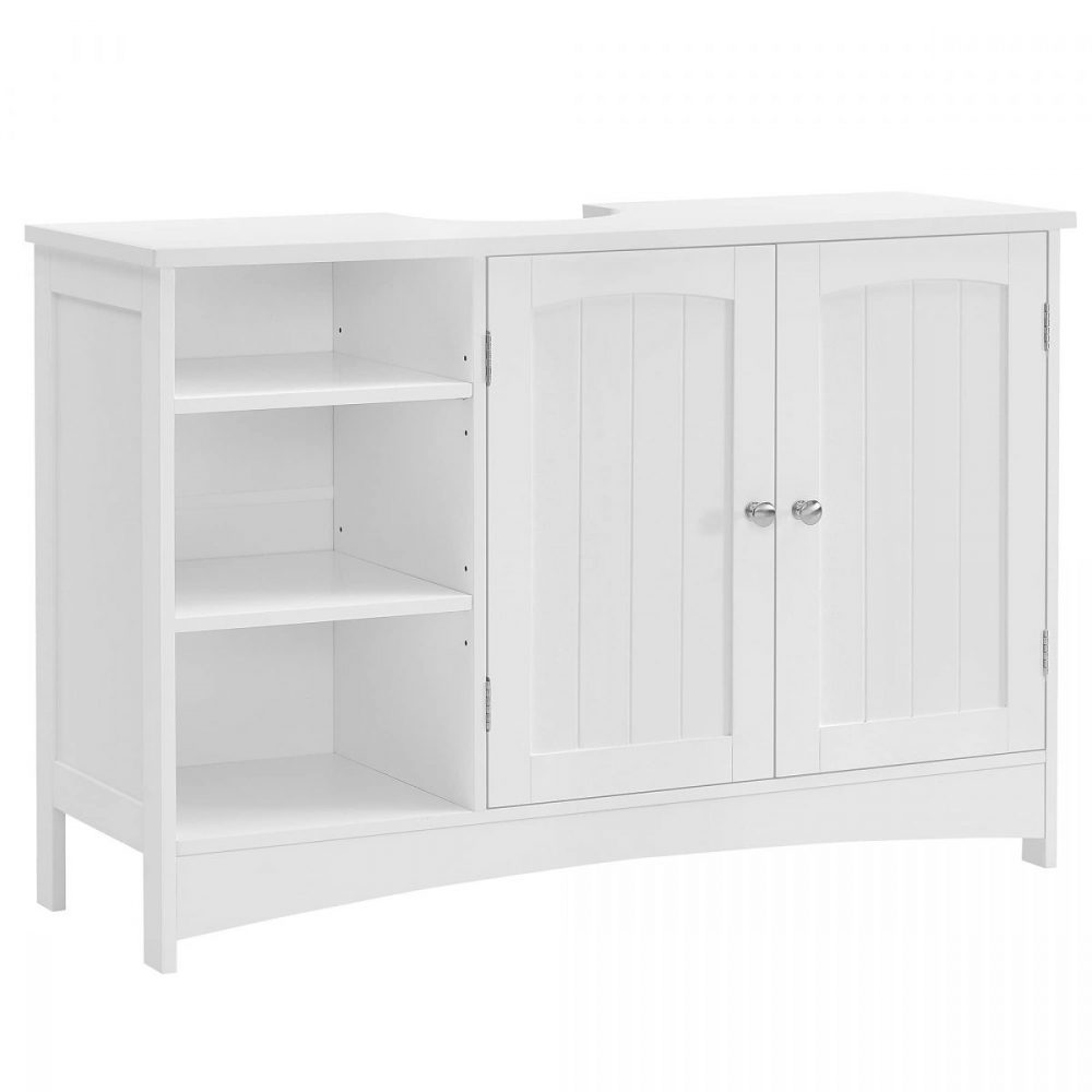 Mueble lavabo extra largo, 2 puertas, estantes, baño, blanco
