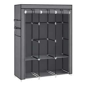 Armario de ropa de tela grande 45x130x167 cm, gris