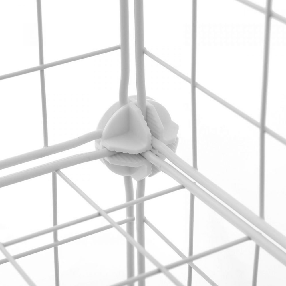 Estantería modular malla hierro 93x31x123 cm, 4 niveles, blanco - Imagen 7