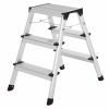 Escalera plegable de aluminio, doble acceso de 3 niveles