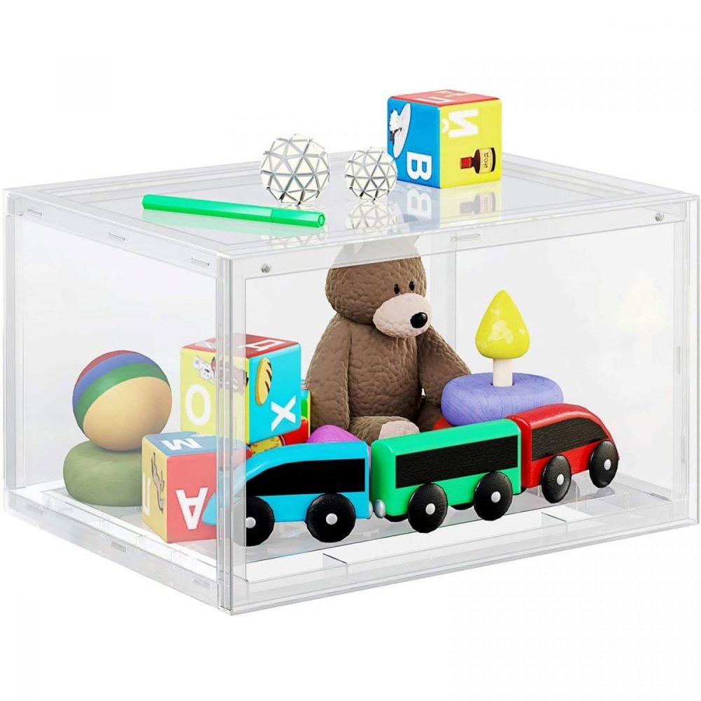 Pack 6 cajas apilables zapatos talla 45, transparente - Imagen 5