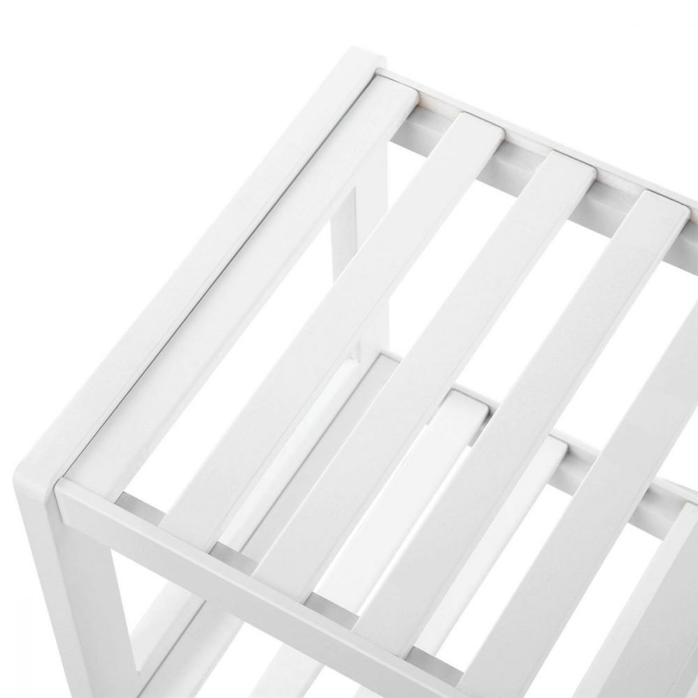 Organizador de zapatos de bambú, 2 pisos, blanco - Imagen 5