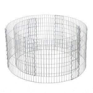 Gavión redondo para jardín, malla de acero galvanizado, 90x40 cm