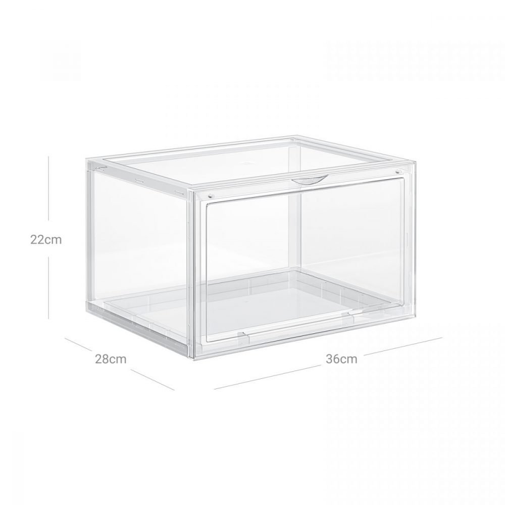Pack 6 cajas apilables zapatos talla 45, transparente - Imagen 6