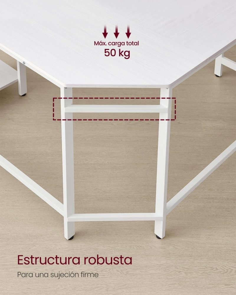 Escritorio industrial para ordenador, esquina, blanco arce - Imagen 5