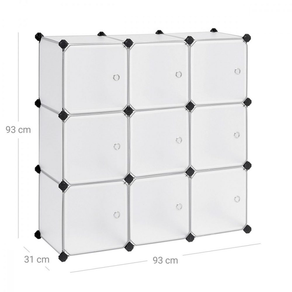 Estantería modular de 9 cubos de plástico con puertas - Imagen 2
