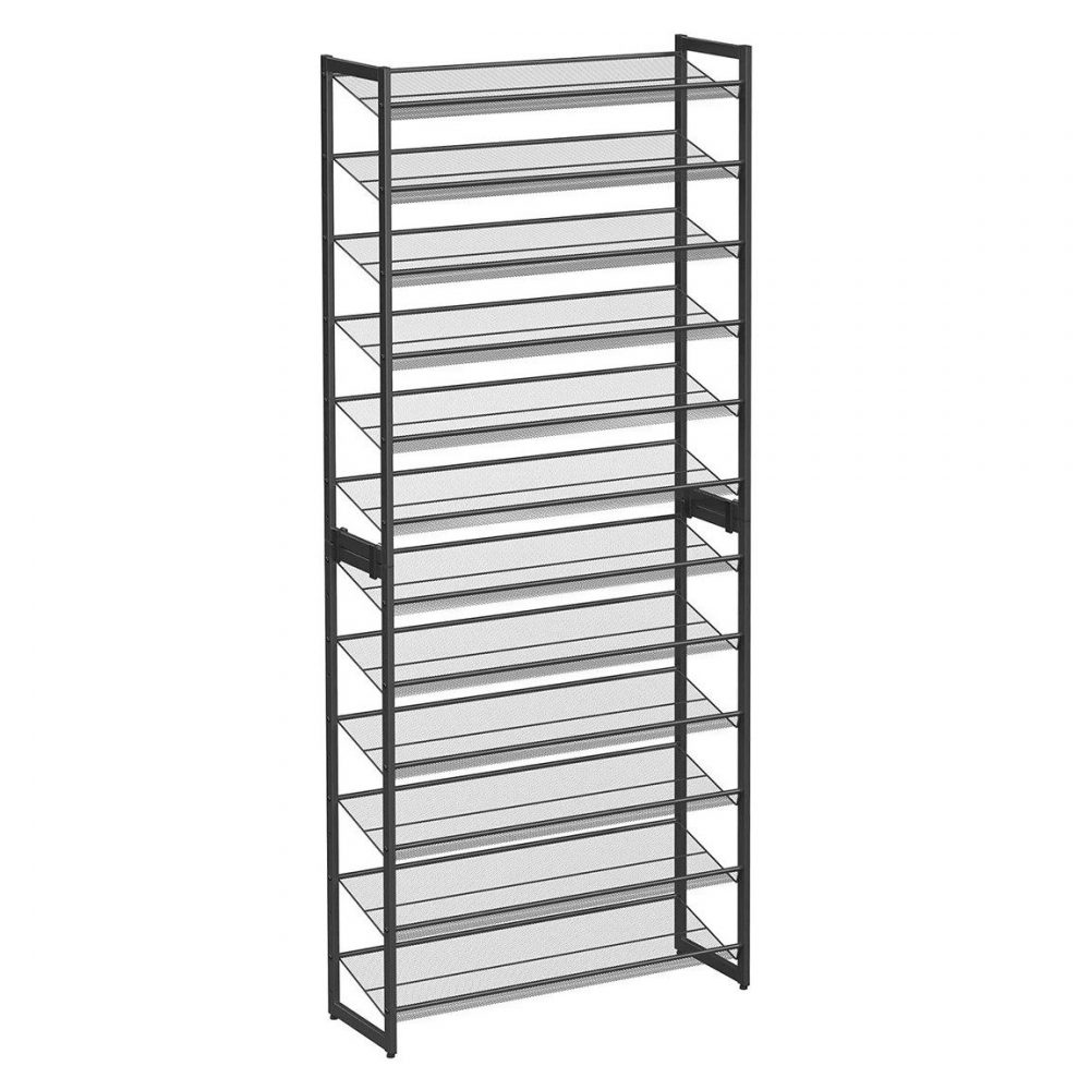 Zapatero apilable de 12 niveles, capacidad 48-60 pares, negro - Imagen 3