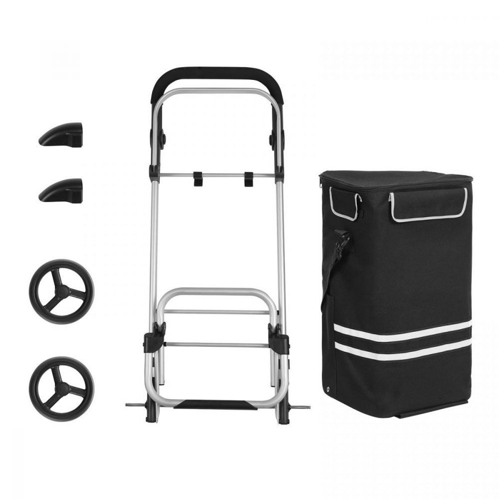 Carro compra plegable con bolsa refrigeración, 35l, negro - Imagen 4