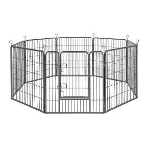 Corral plegable 80x80 cm, perros y mascotas, gris