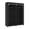 Armario portátil tela con perchero, 140x43x174 cm, negro