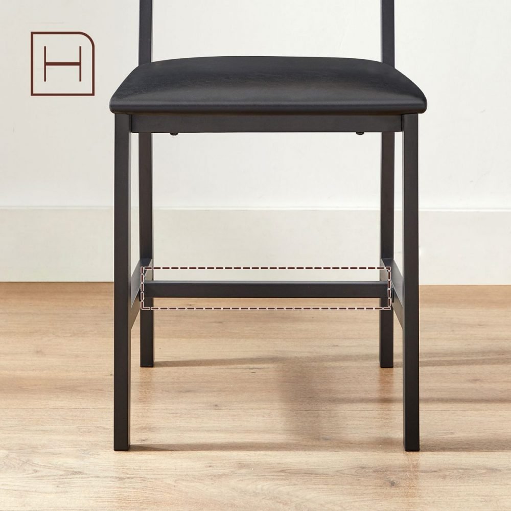 Juego de 2 sillas de comedor, marrón rústico y negro - Imagen 8
