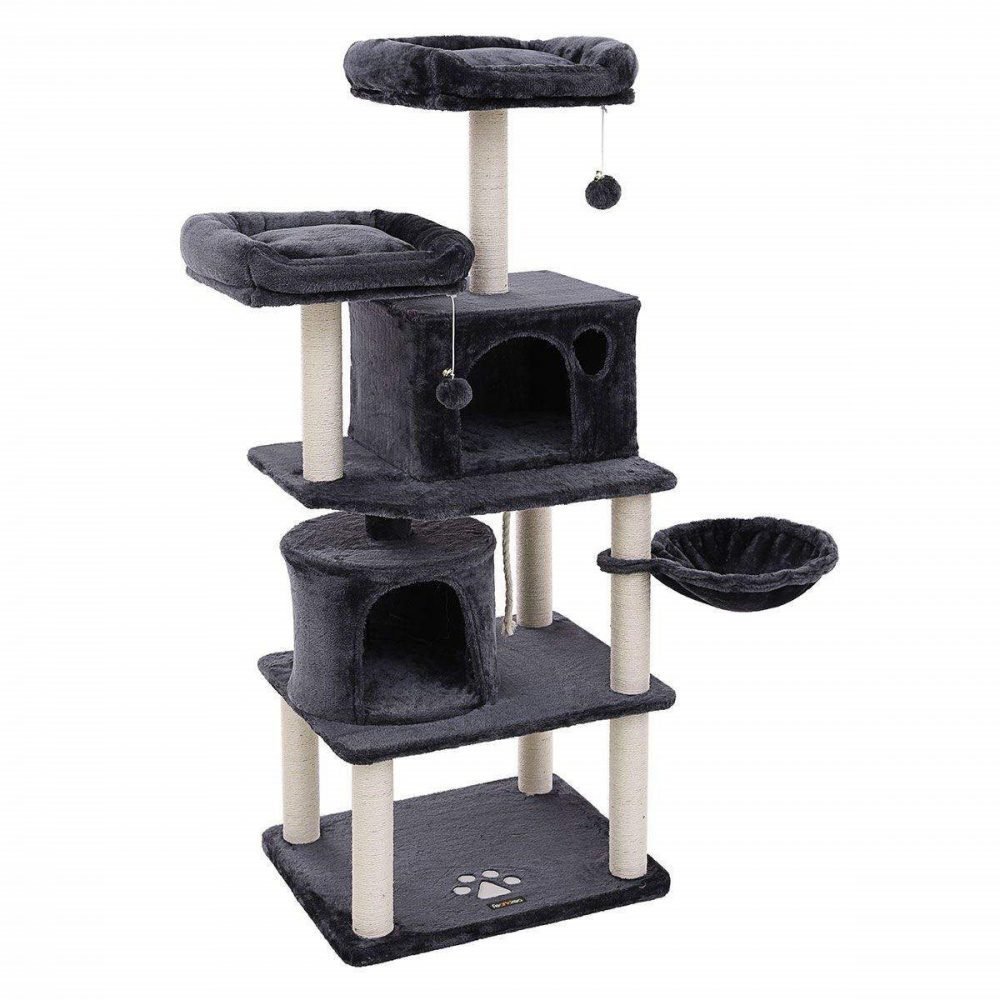 Árbol gatos postes sisal, rascador, varias plataformas, gris antracita