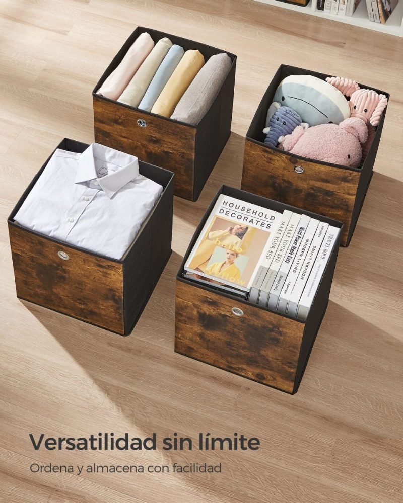 Set de 6 cajas plegables 33x33x33 cm, marrón - Imagen 3
