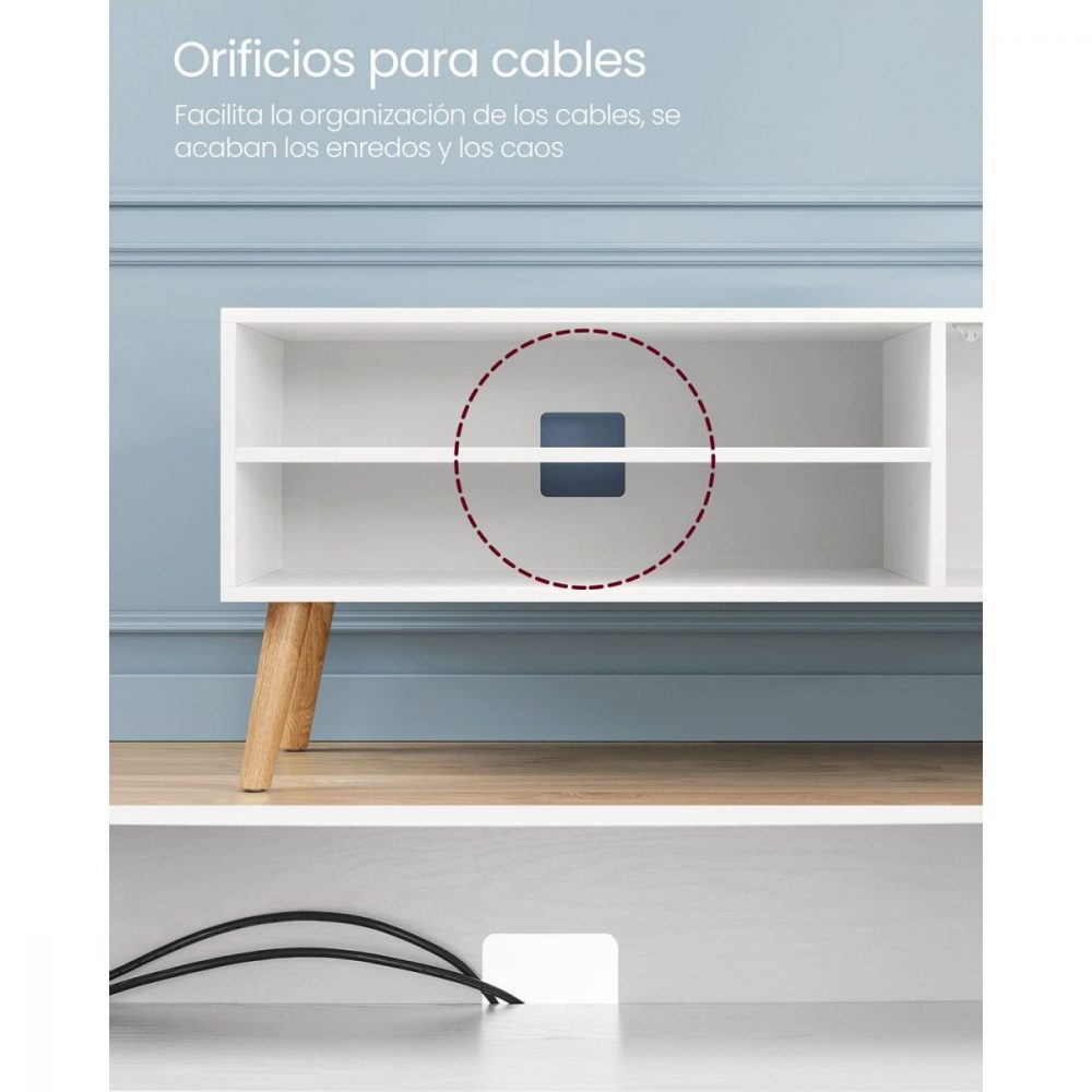 Mueble tv para salón, juegos, comedor, blanco - Imagen 5