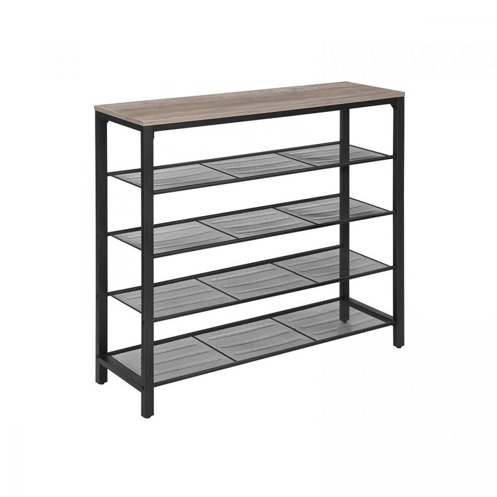 Zapatero industrial, 4 estantes malla, greige