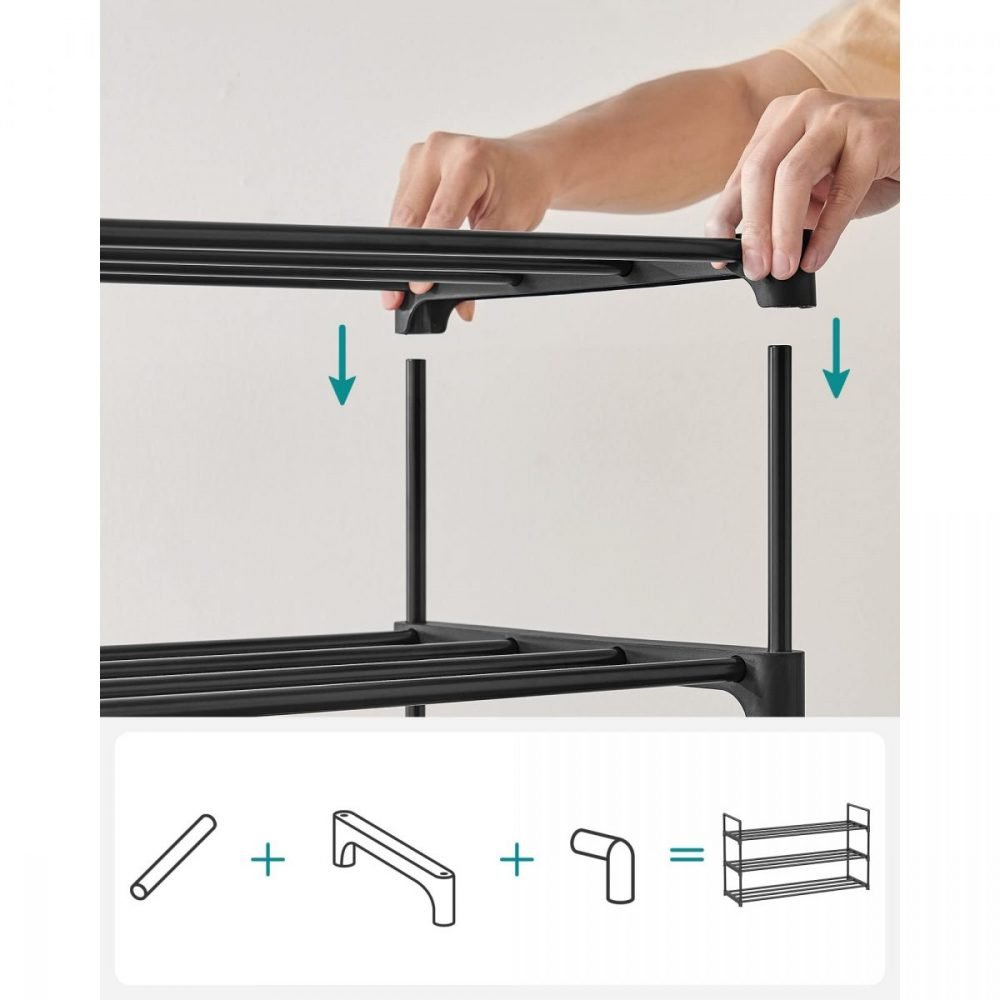 Zapatero vertical apilable, 2 unidades, 3 niveles, para 30 pares - Imagen 6