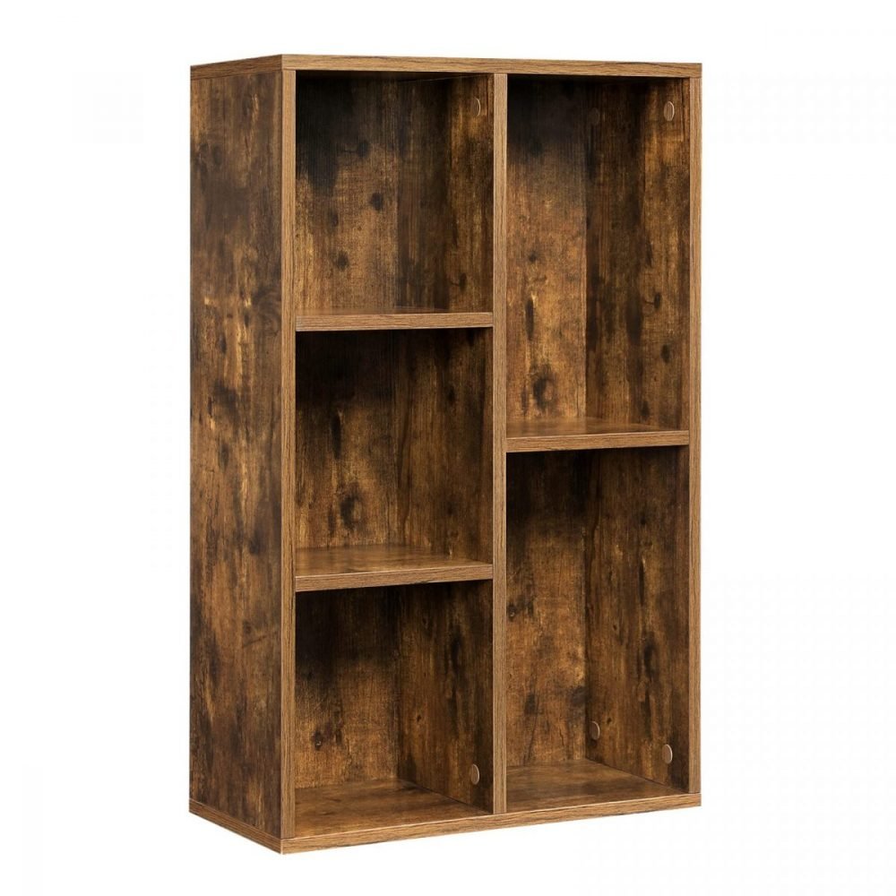 Estantería libros 5 niveles, marrón rústico - Imagen 2