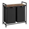 Cesto doble ropa sucia con estante, 2x46l, negro