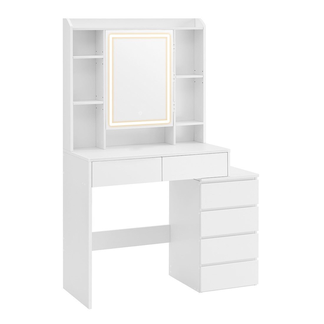 Tocador moderno con luces led ajustables, blanco