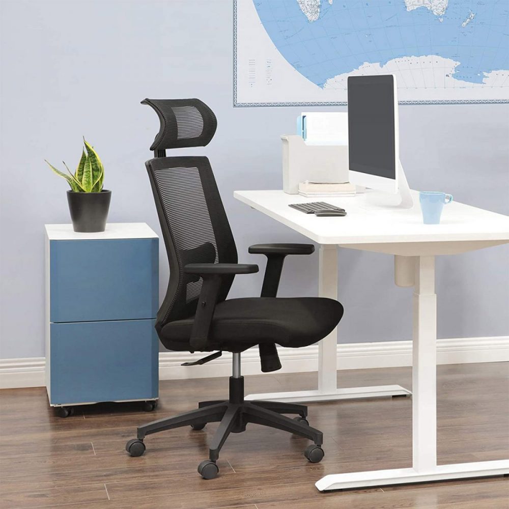 Silla oficina ergonómica malla, soporte lumbar ajustable, gris oscuro - Imagen 2