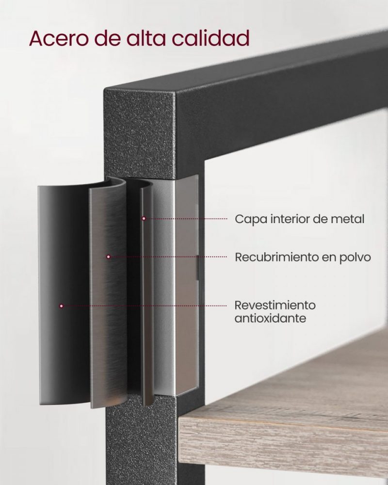 Estantería de 6 niveles multifuncional, librería espaciosa, greige - Imagen 6