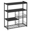 Estantería de cocina, cestas de malla, soporte microondas, gris carbón