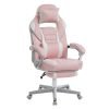 Silla oficina ergonómica, reposapiés extensible, rosa jalea