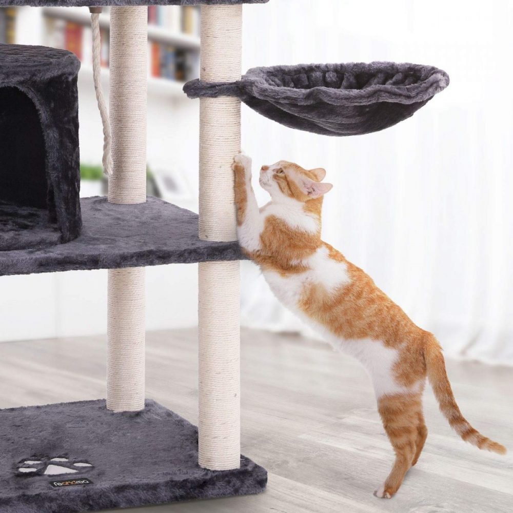 Árbol gatos postes sisal, rascador, varias plataformas, gris antracita - Imagen 8