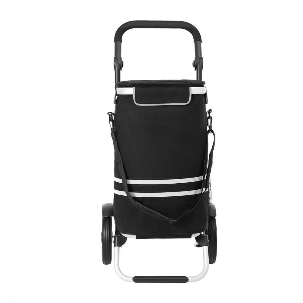 Carro compra plegable con bolsa refrigeración, 35l, negro - Imagen 3