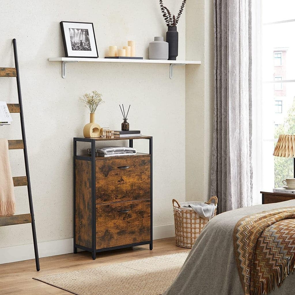 Zapatero de 2 compartimentos con estante abierto - 60x30x95 cm - Imagen 4